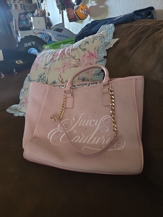 Juicy Couture Handbags - Juicy Couture Blush Pink Tote with Gold Chain Straps